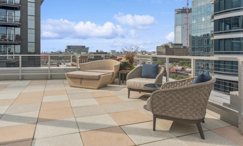 rooftop terrace with chairs