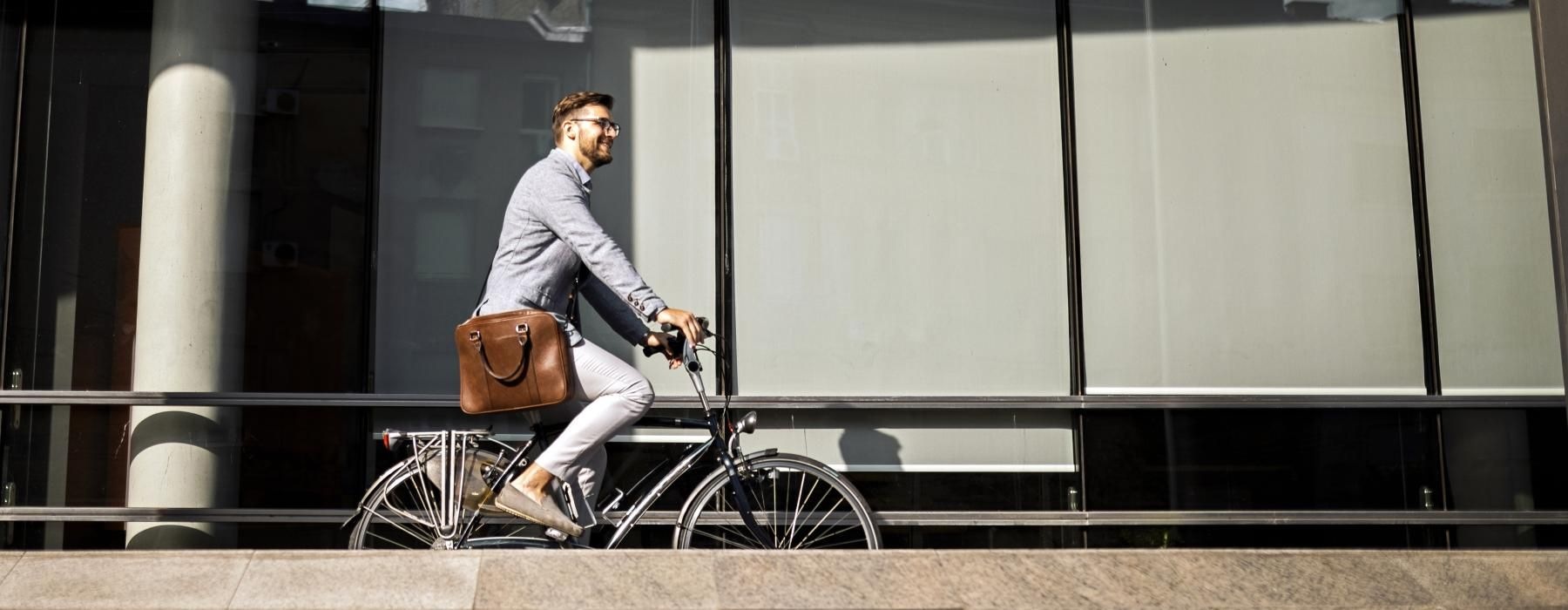 a man riding a bicycle